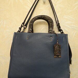 NEW COACH Rogue 36; Colorblock Leather with Snakeskin MSRP $1300.00